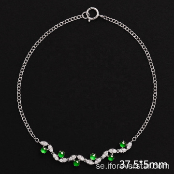 Kvinnor naturlig grön charm jade armband